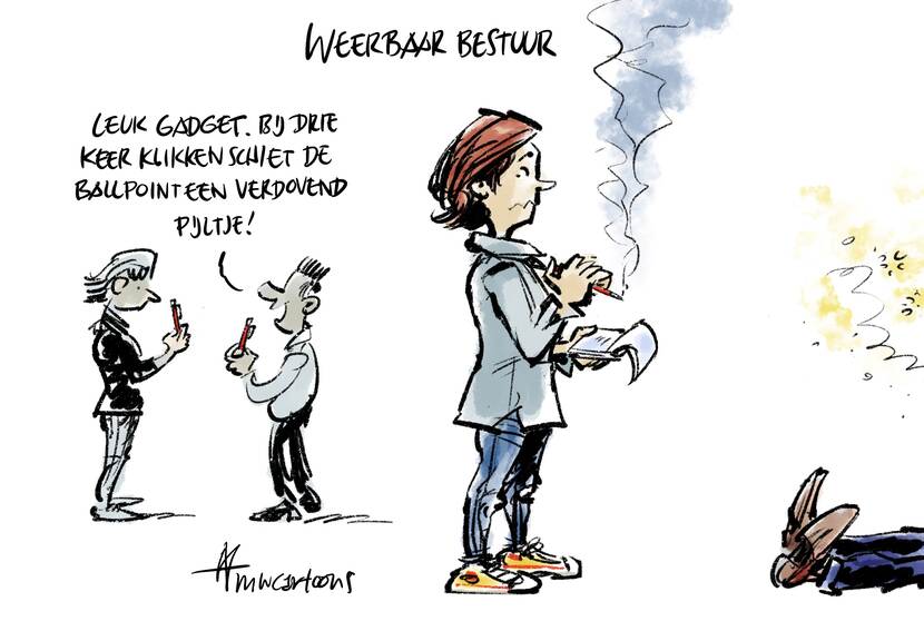 Cartoon weerbare overheid